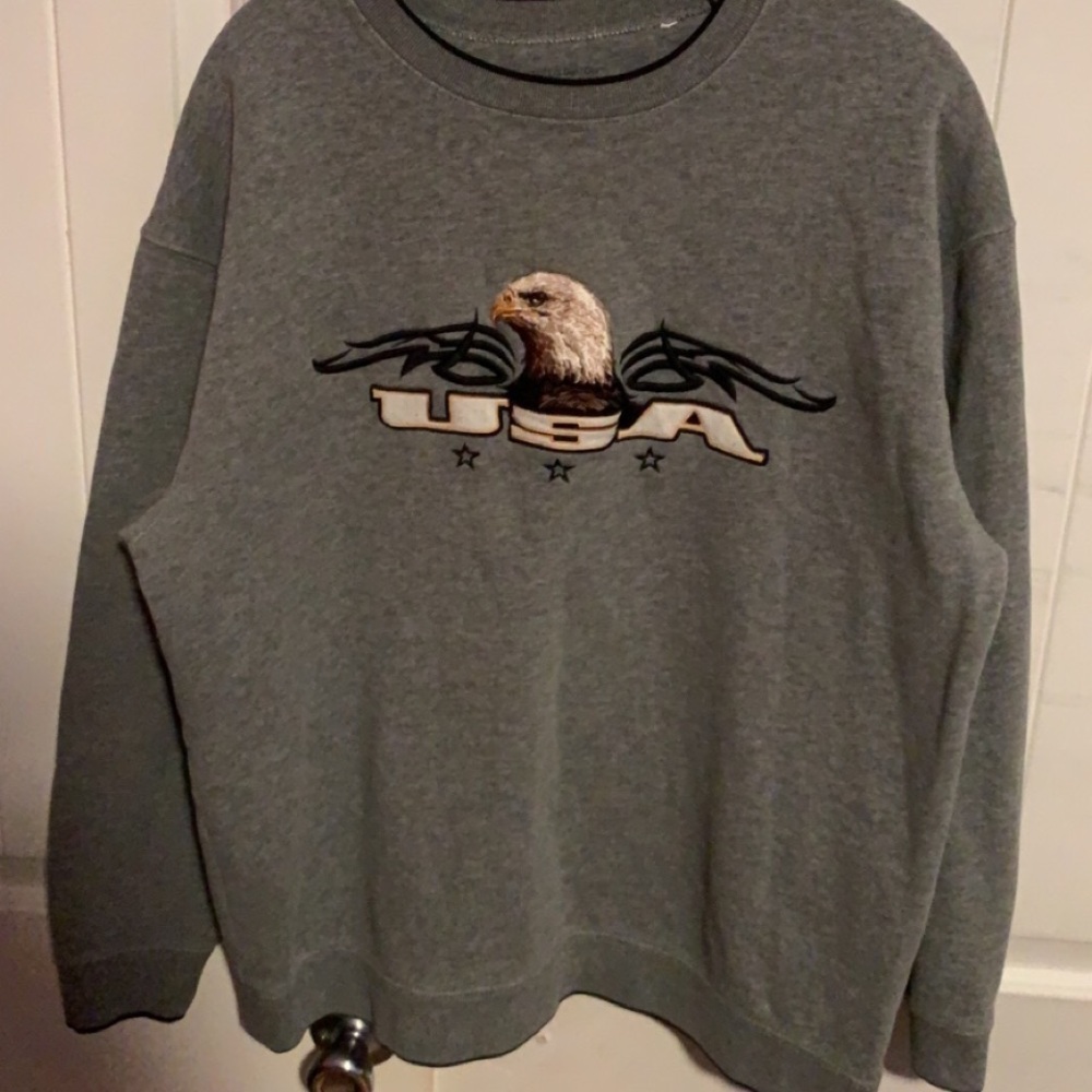Vintage Croft & Barrow USA Eagle Embroidered Sweatshirt Medium